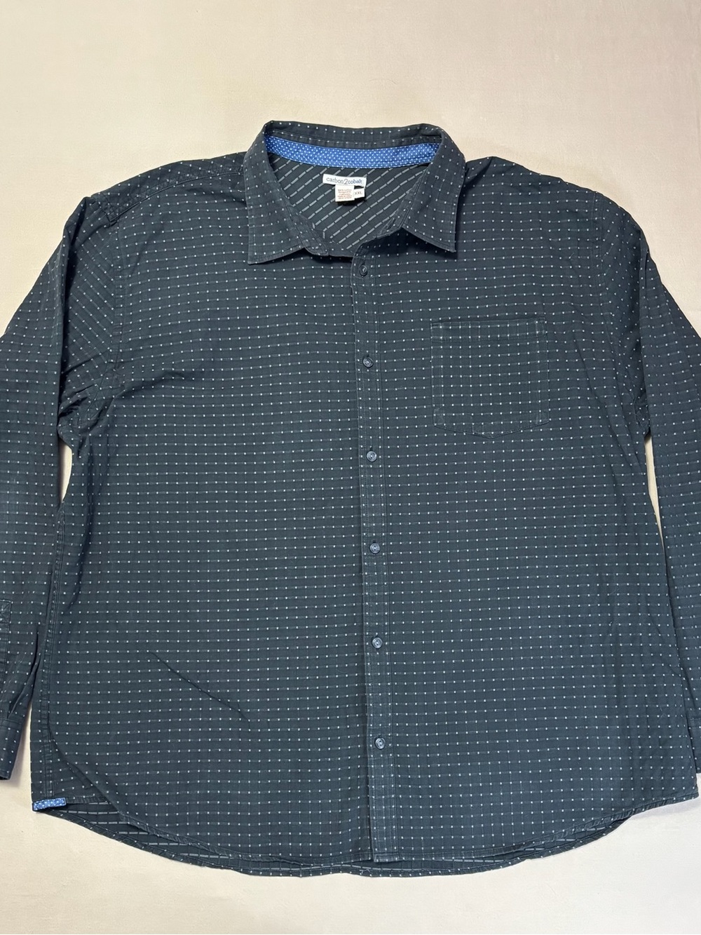 Carbon2Cobalt Charcoal Gray Long Sleeve Cotton Button-Down Shirt Men's Size XXL